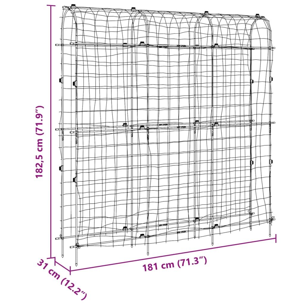 Pflanzennetz U-Rahmen 181x31x182,5 cm Stahl
