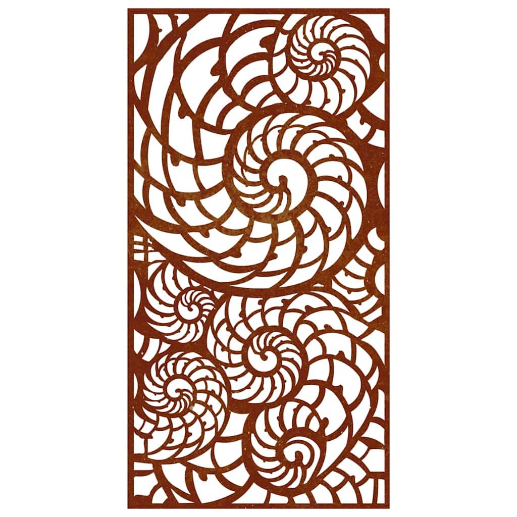 Garten-Wanddeko 105x55 cm Cortenstahl Muschel-Design