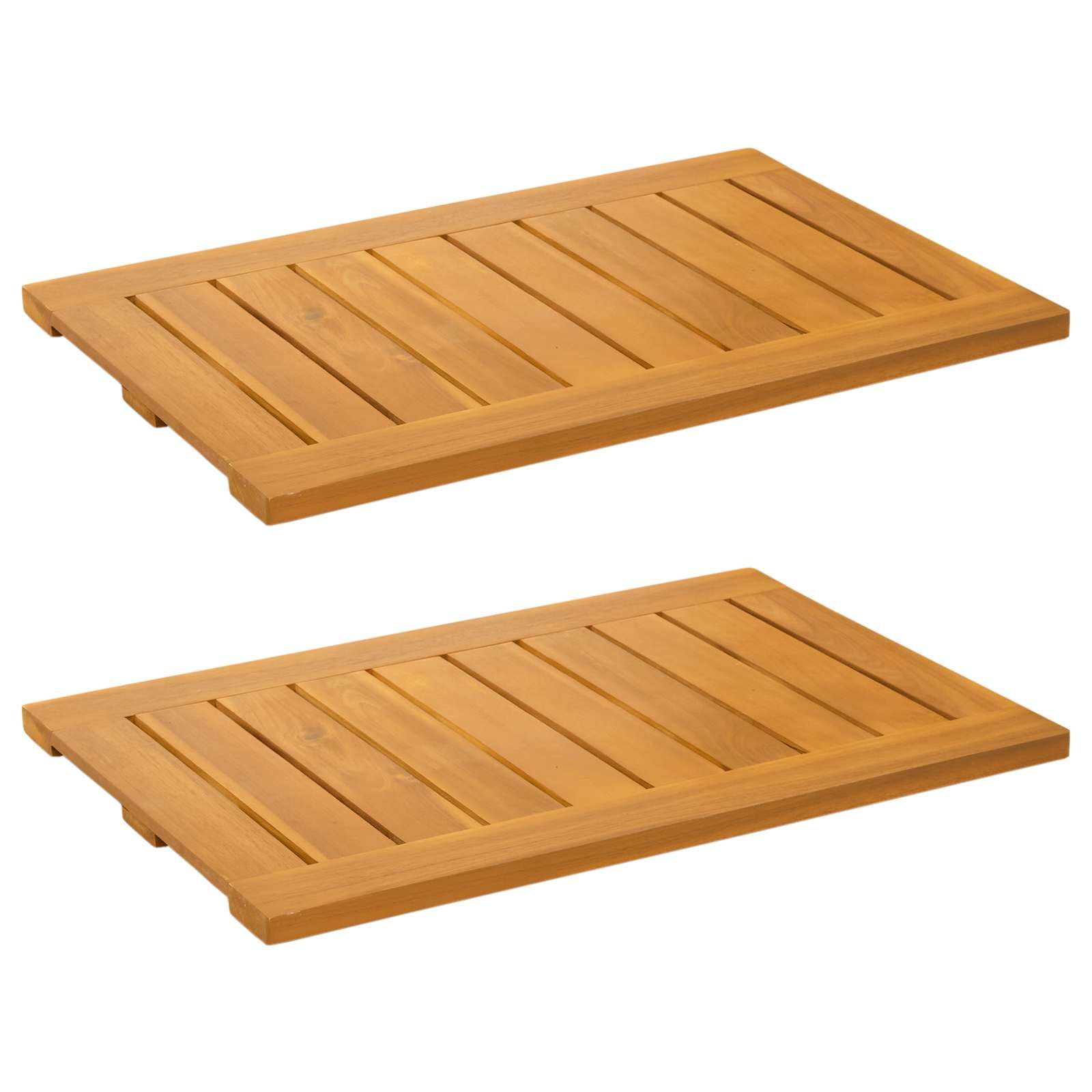 Badematte Uni Braun 60 x 40 cm Holz