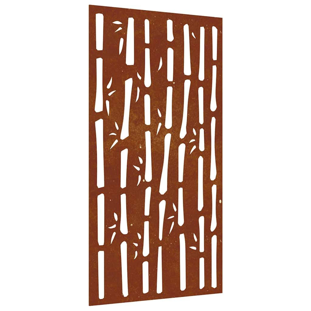 Garten-Wanddeko 105x55 cm Cortenstahl Bambus-Design