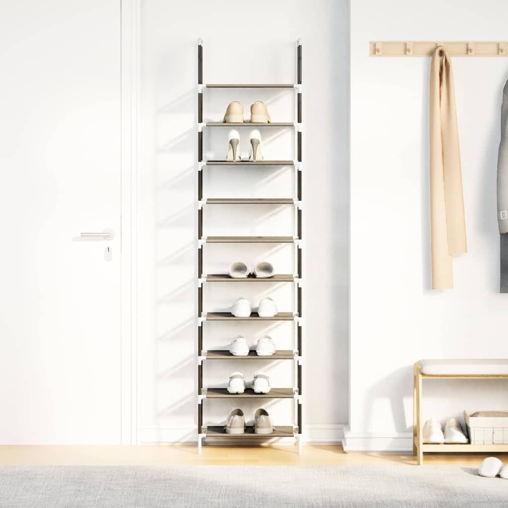 Schuhregal 10-stöckig Schwarz 44x28x180 cm Vliesstoff