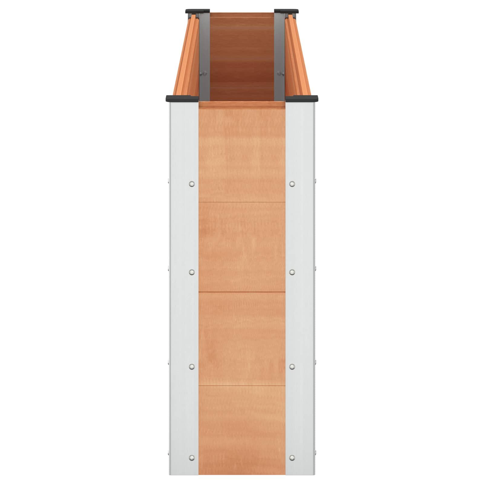 Hochbeet Braun 200 x 30 x 72 cm WPC und Aluminium