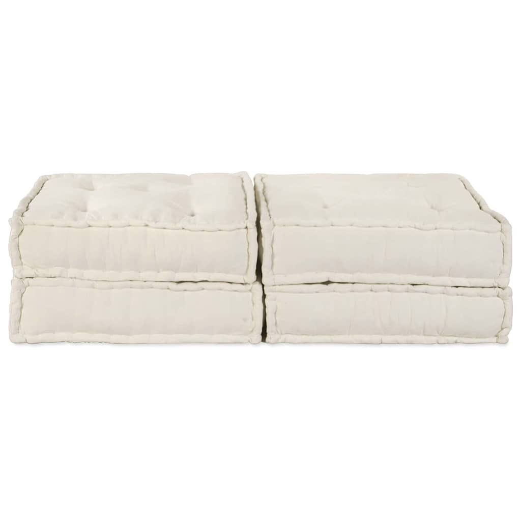 Modulare Sofagarnitur 2 pcs Creme 140 x 70 x 36 cm Stoff