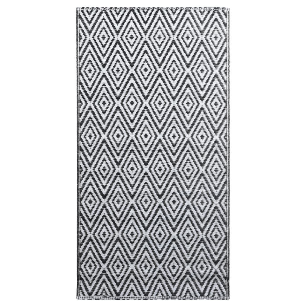 Outdoor-Teppich ARAKIL Weiß und Schwarz 160x230 cm PP