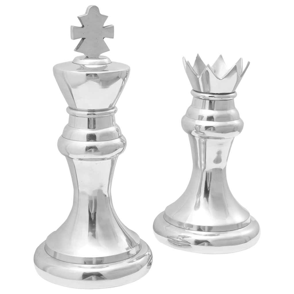 Skulpturen 2 pcs Silber 17 x 17 x 42 cm Aluminium