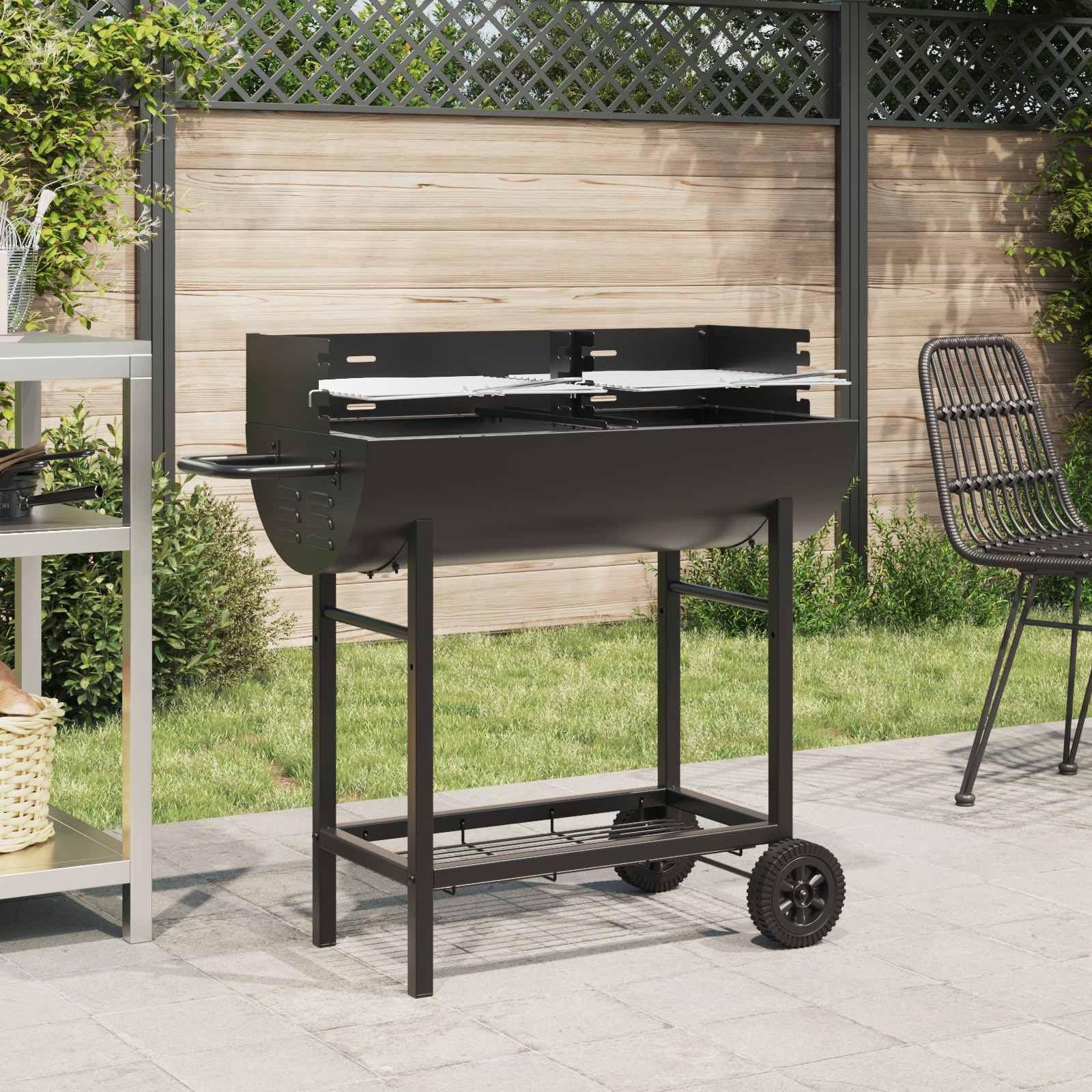 Holzkohlegrill 96,5 x 42,5 x 88,5 cm Schwarz