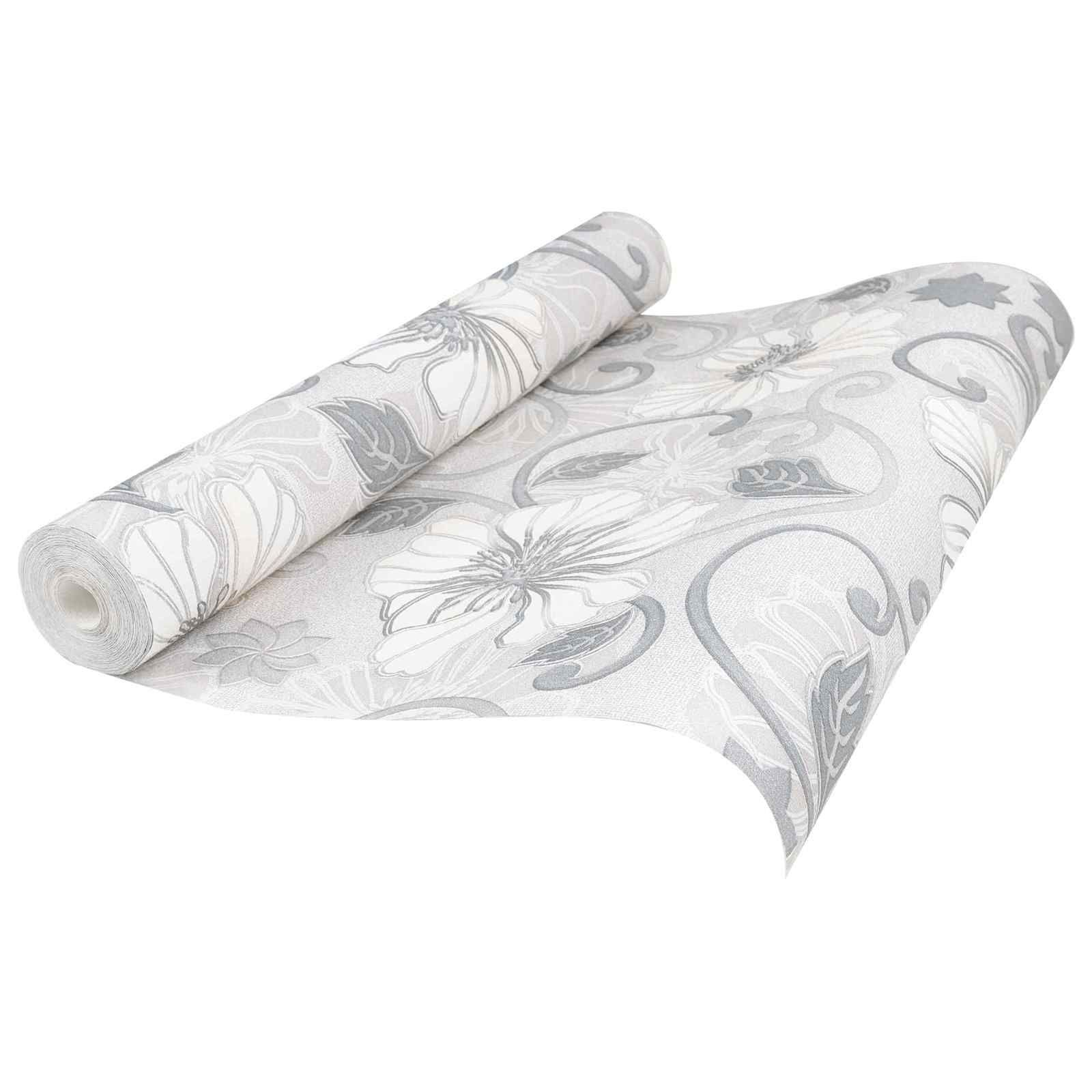3D Solid Tapete Gestreift Blume 10 x 0,53 m Vliesstoff