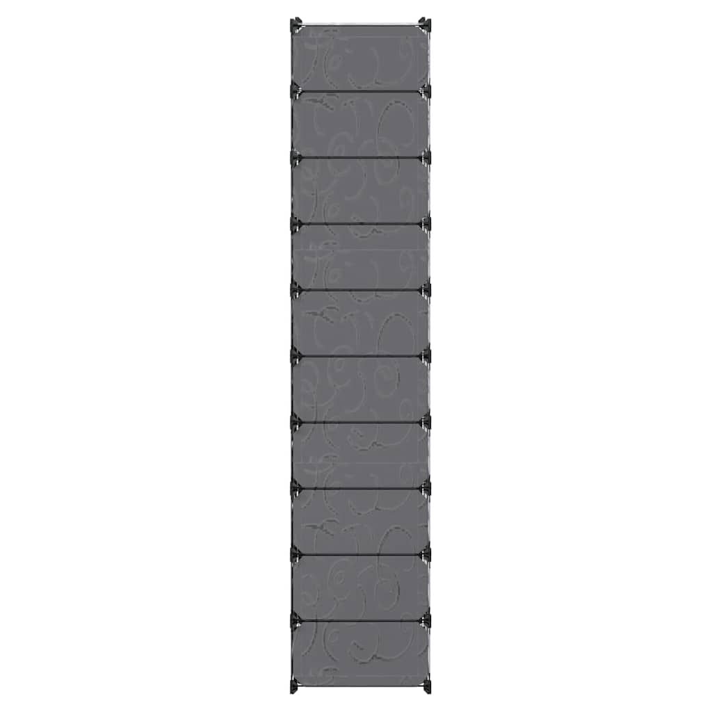 Schuh-Organizer Zusammenklappbar mit 10 Fächern Schwarz