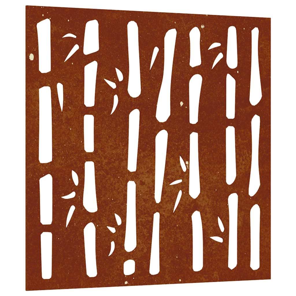 Garten-Wanddeko 55x55 cm Cortenstahl Bambus-Design