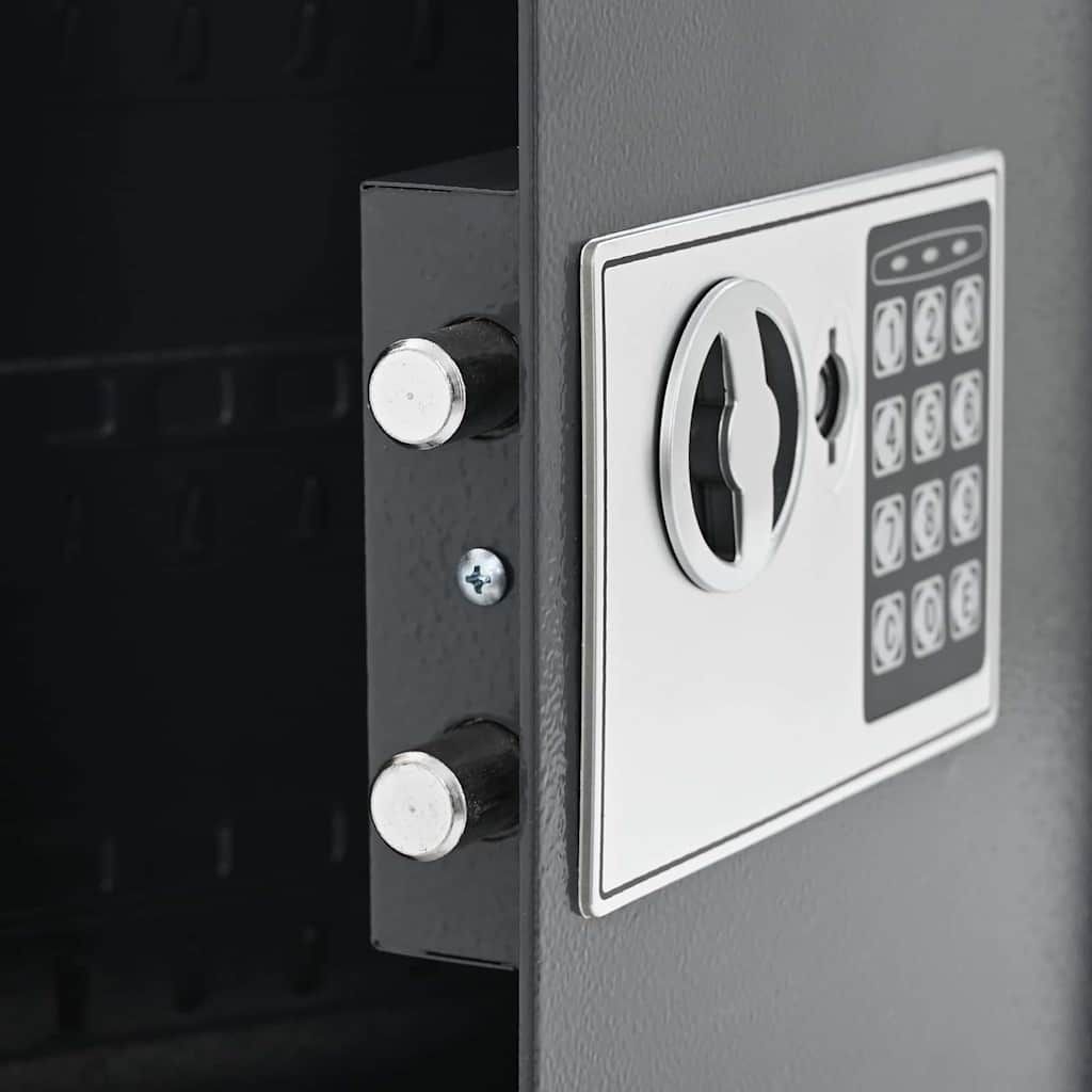 Digitaler Safe mit Schloss Dunkelgrau 30 x 10 x 36,5 cm Stahl