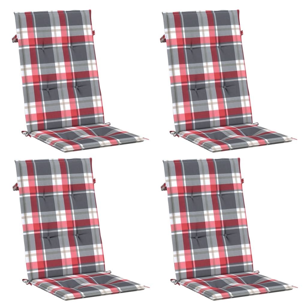 Gartenstuhlauflagen für Hochlehner 4 Stk. 120x50x3 cm Stoff