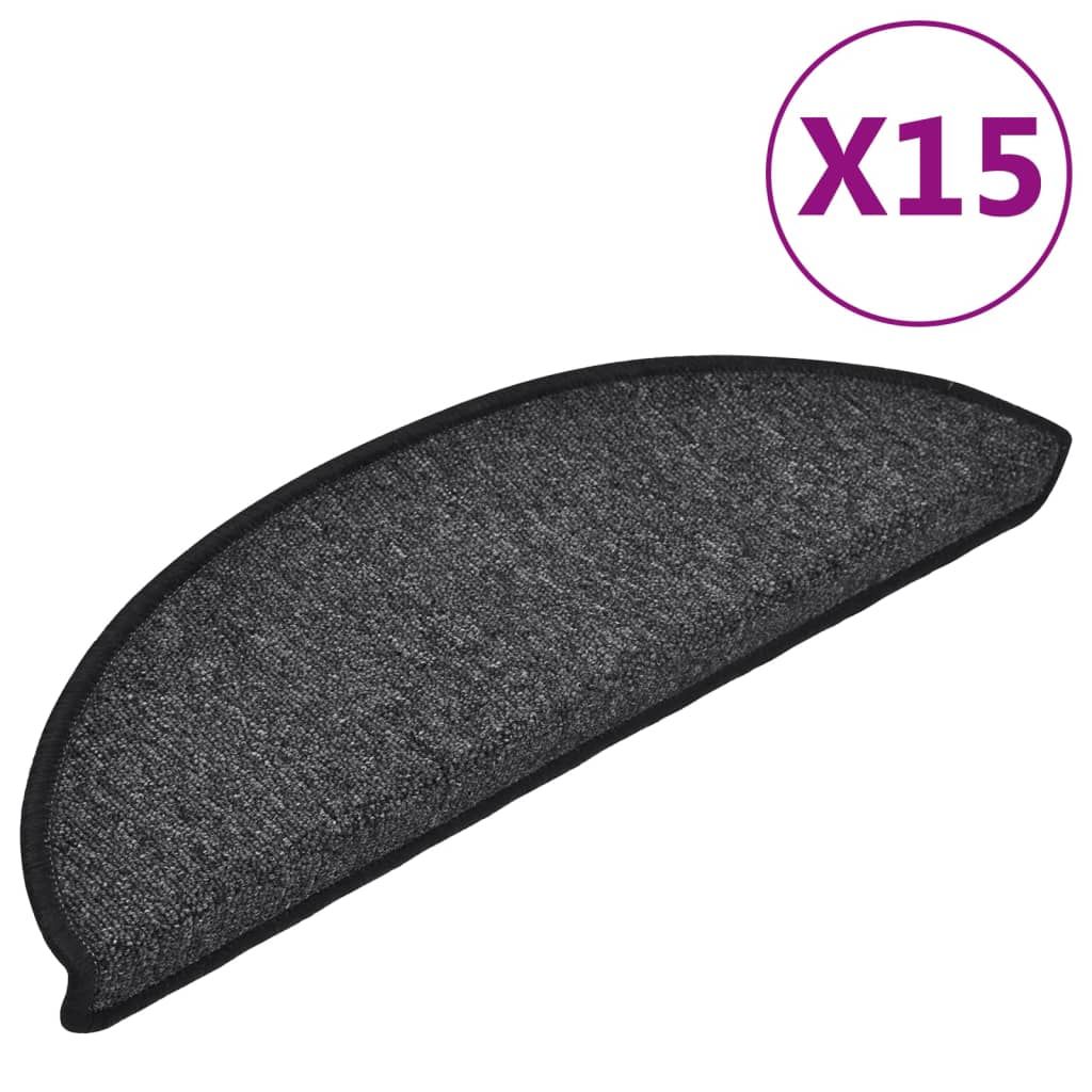 Stufenmatten 15 Stk. 56x17x3 cm Anthrazit Halbrund