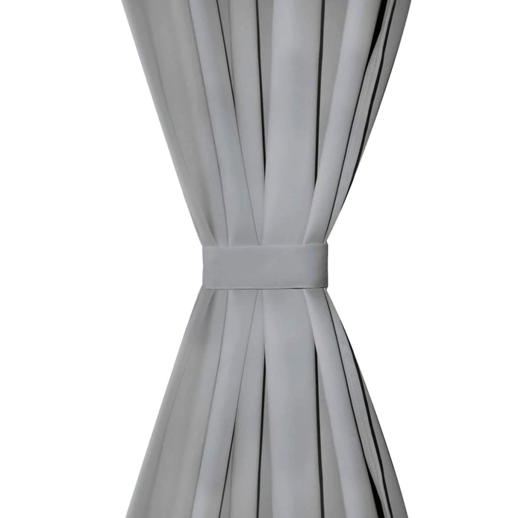 Vorhänge aus Mikro-Satin 2 Stk. mit Schlaufen 140×225 cm Grau