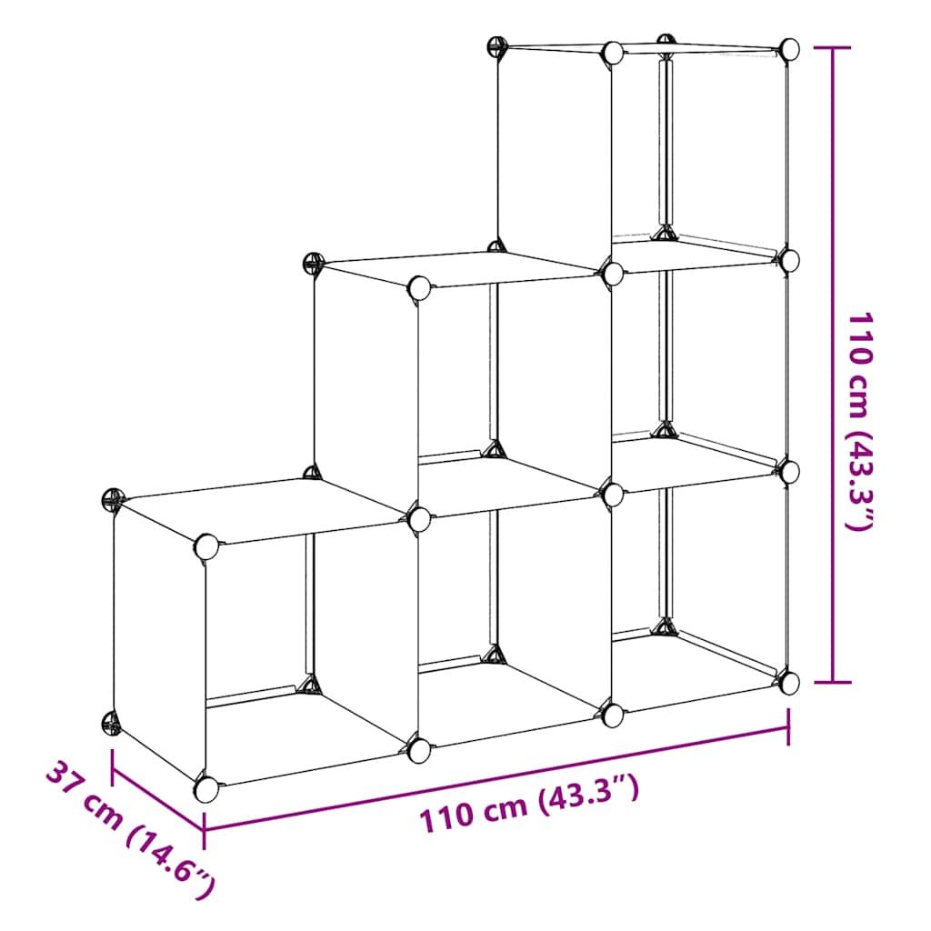 Regalsystem Würfel-Regal mit 6 Fächern Weiß