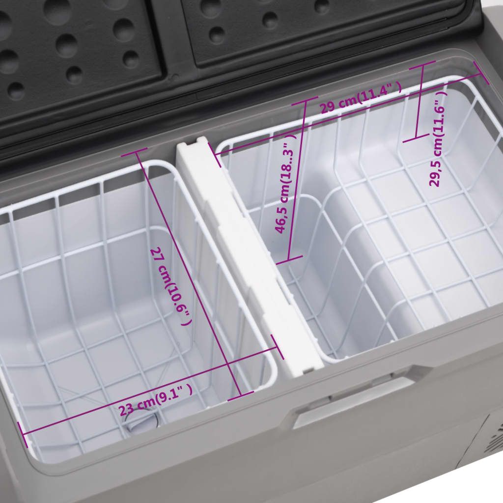 Kühlbox mit Rollen und Adapter Schwarz & Grau 60 L PP & PE