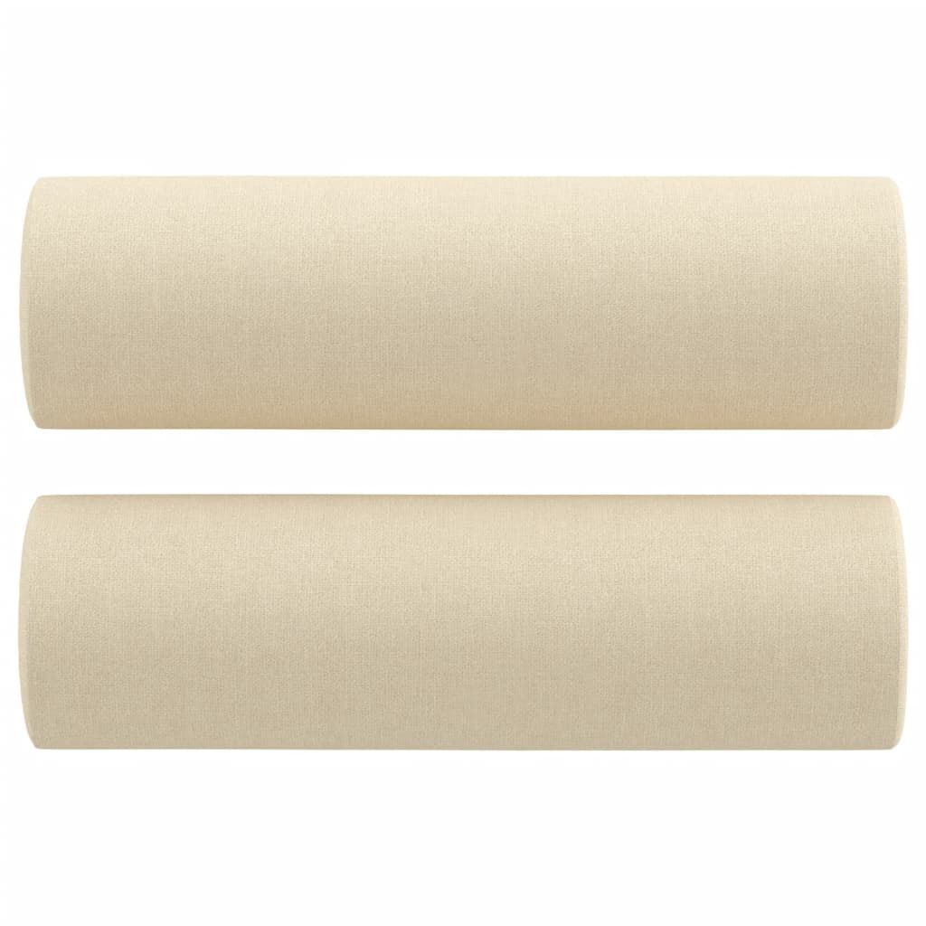 Zierkissen 2 Stk. Creme Ø15x50 cm Stoff