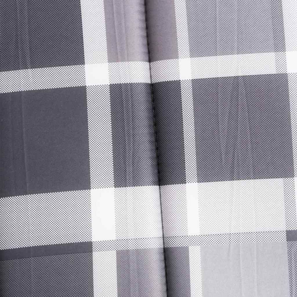 Sonnenliegen-Auflage Grau Karomuster 186x58x4 cm Oxford-Gewebe