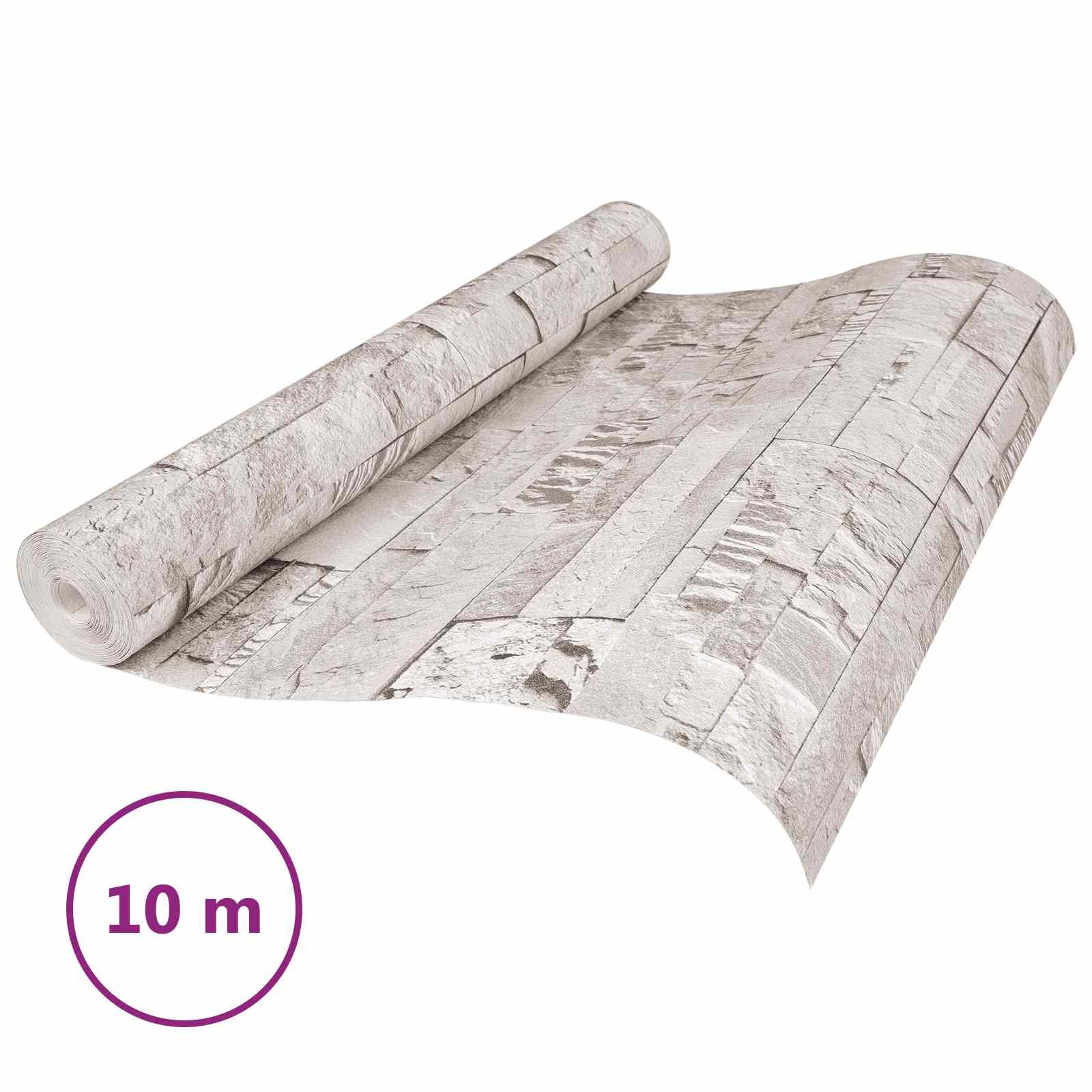 3D Stein Tapete Creme 10 x 0,53 m Vliesstoff