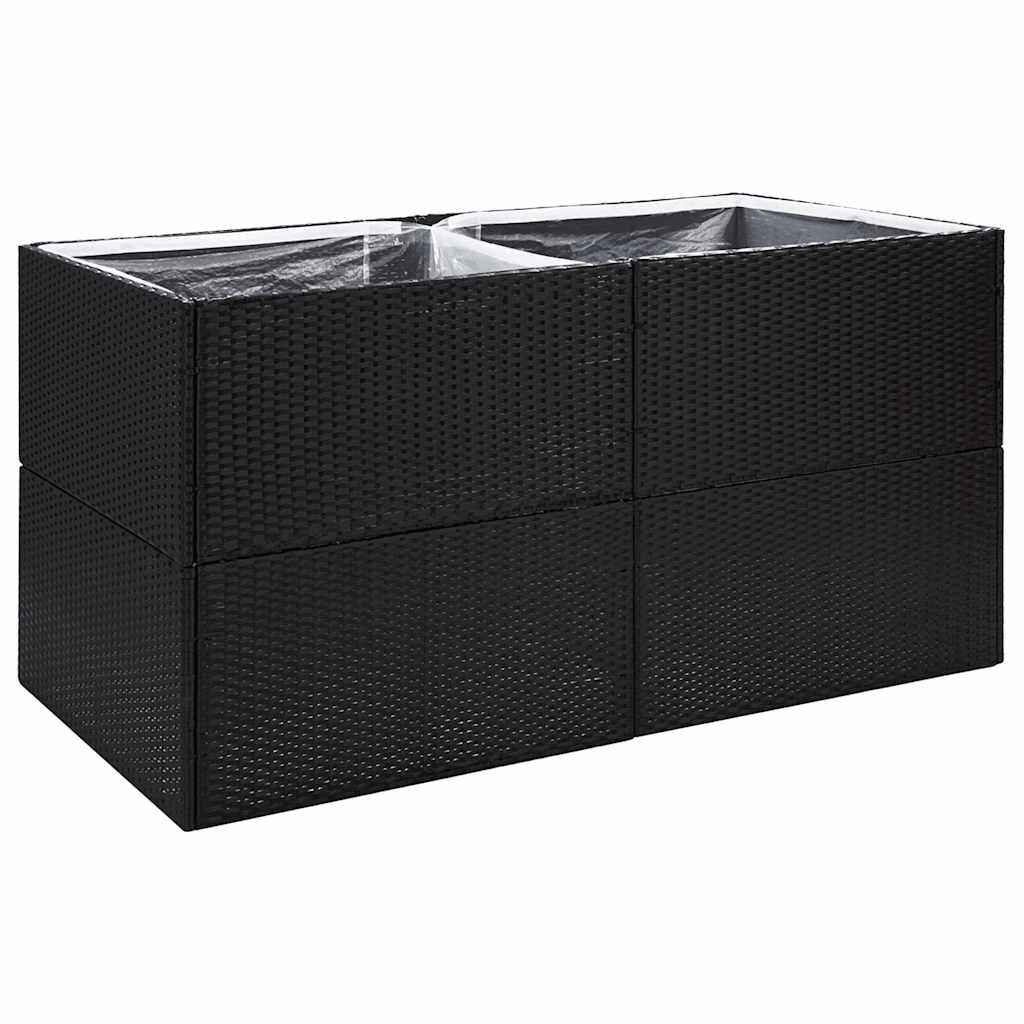 Pflanzkübel Schwarz 157x80x80 cm Poly Rattan