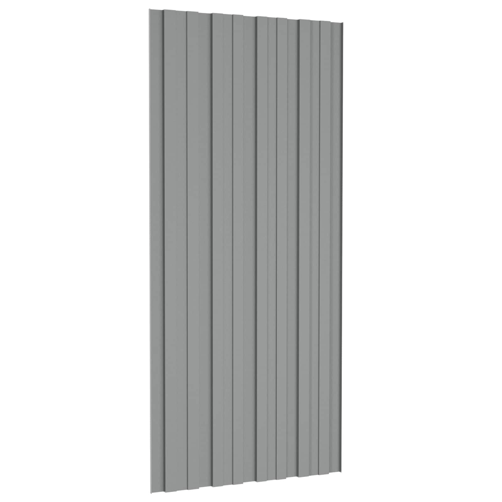 Dachpaneel 12 pcs Grau 100 x 45 cm Verzinkter Stahl