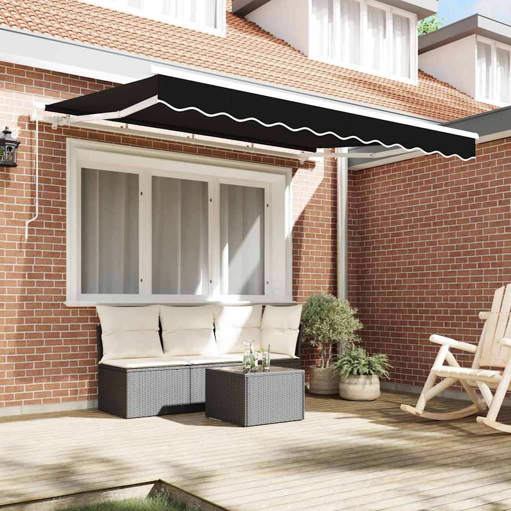 Ersatzbespannung für Markise 3 x 2,5 m Schwarz Polyester