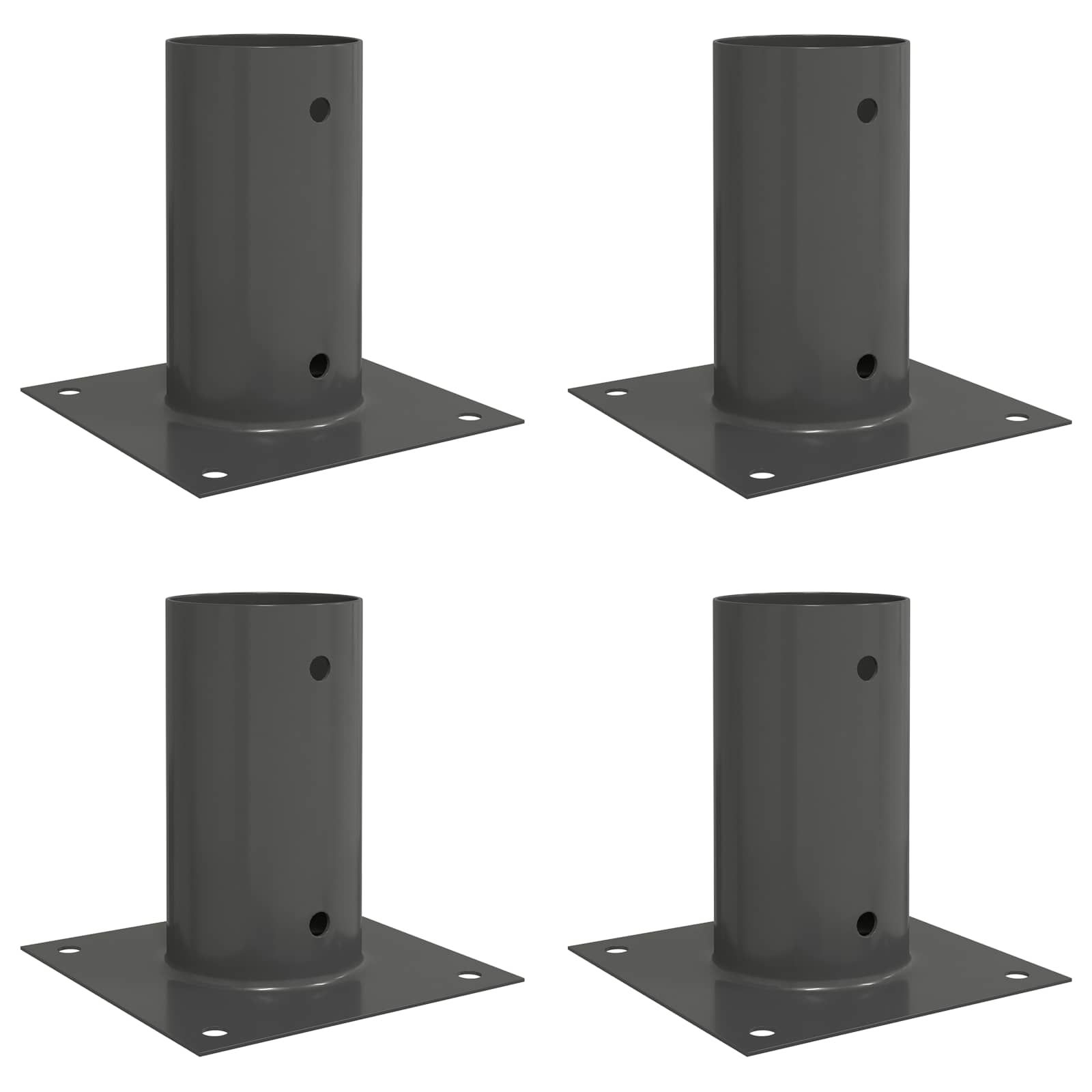 runder Bodenanker 4 Stk. Anthrazit 15 x 15 x 15 cm Metall