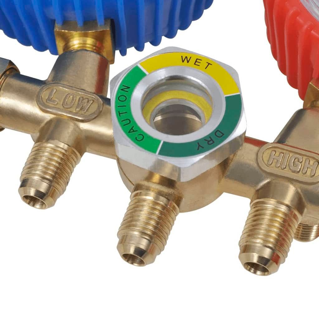 Vakuumpumpe mit 2-Wege-Verteiler-Manometer Set für Klimaanlagen