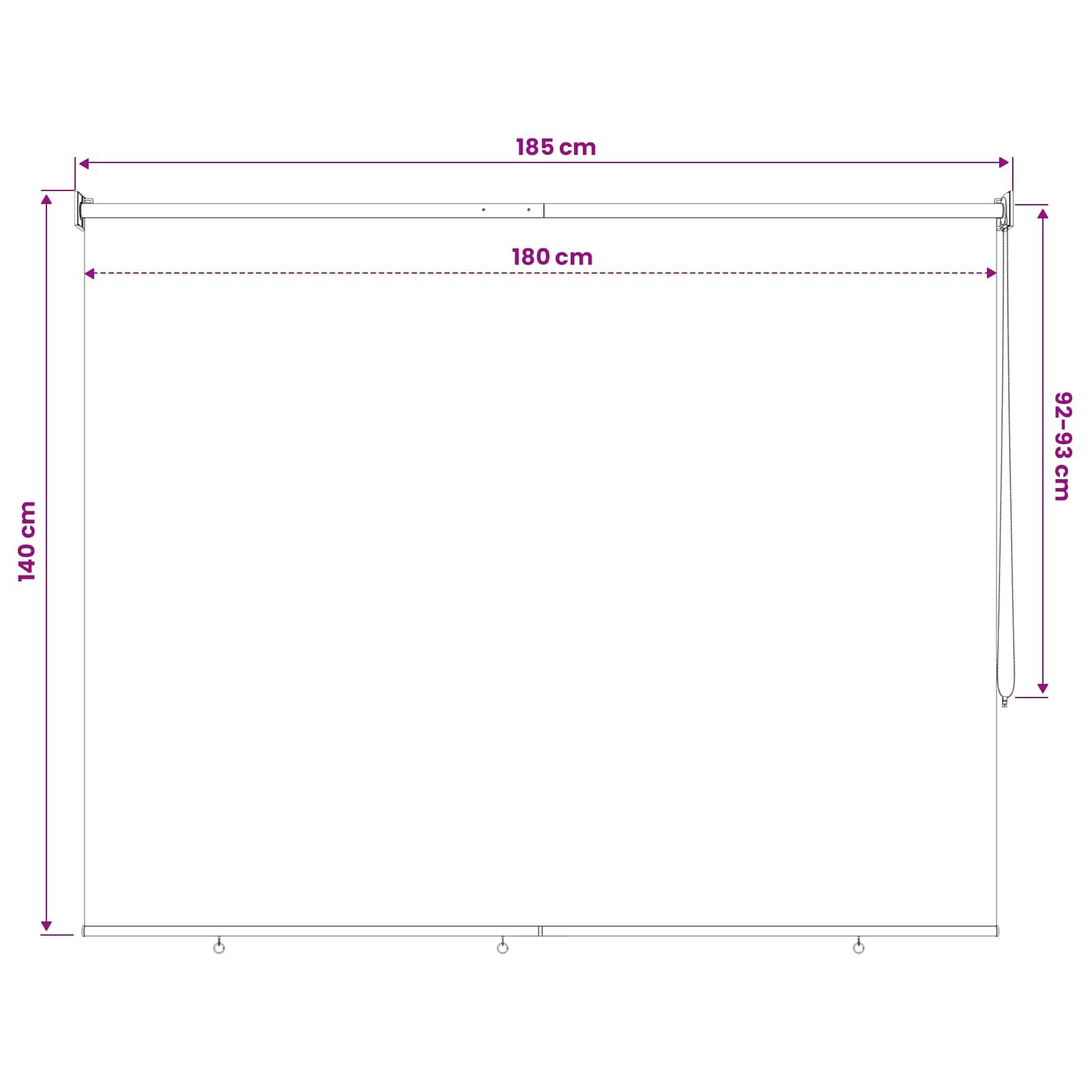 Rollo mit UV-Schutz Creme 180 x 140 cm Polyester