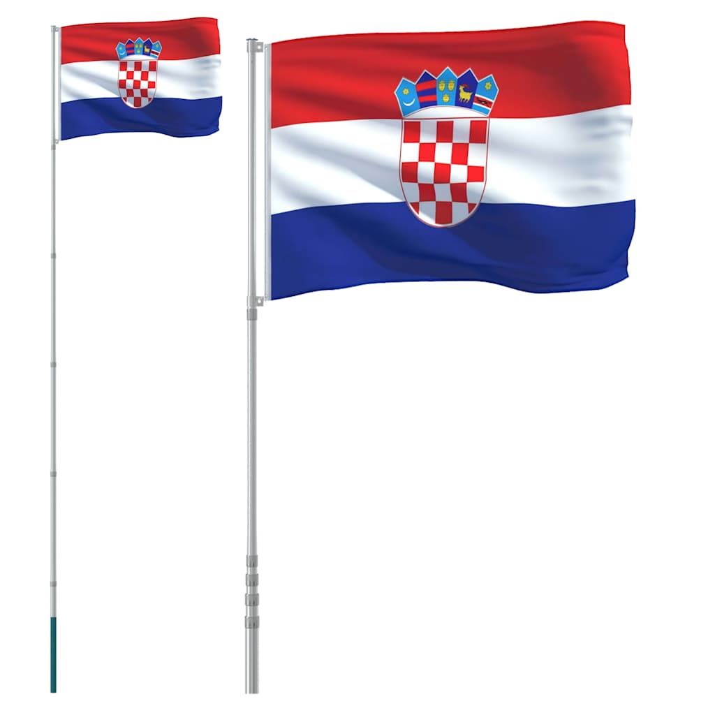 Flagge Kroatiens mit Mast 5,5 m Aluminium
