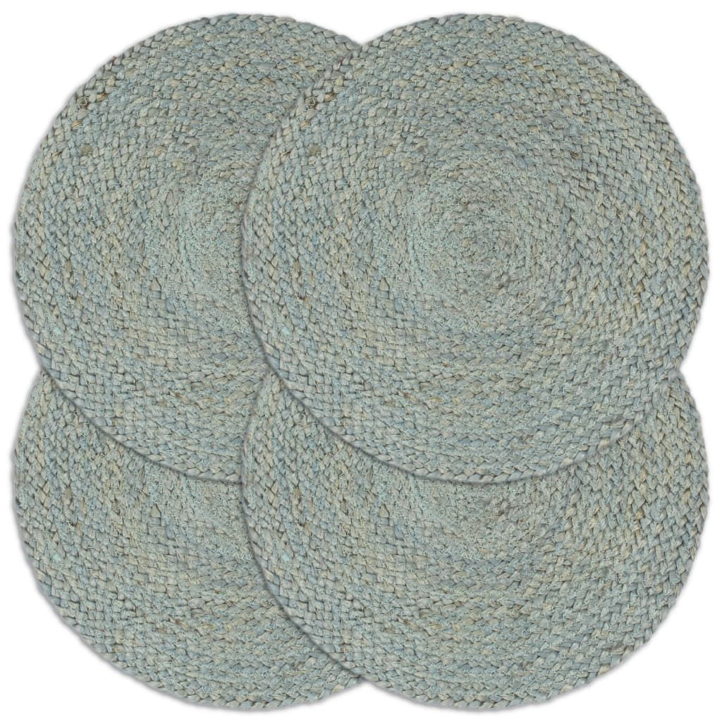 Tischsets 4 Stk. Olivgrün 38 cm Rund Jute