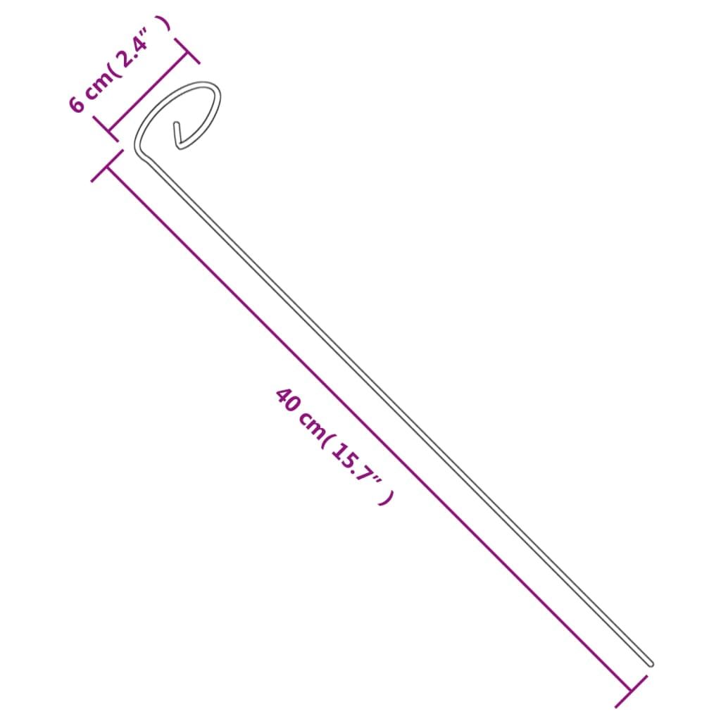 Pflanzenstützen 20 Stk. Dunkelgrün 40 cm Stahl