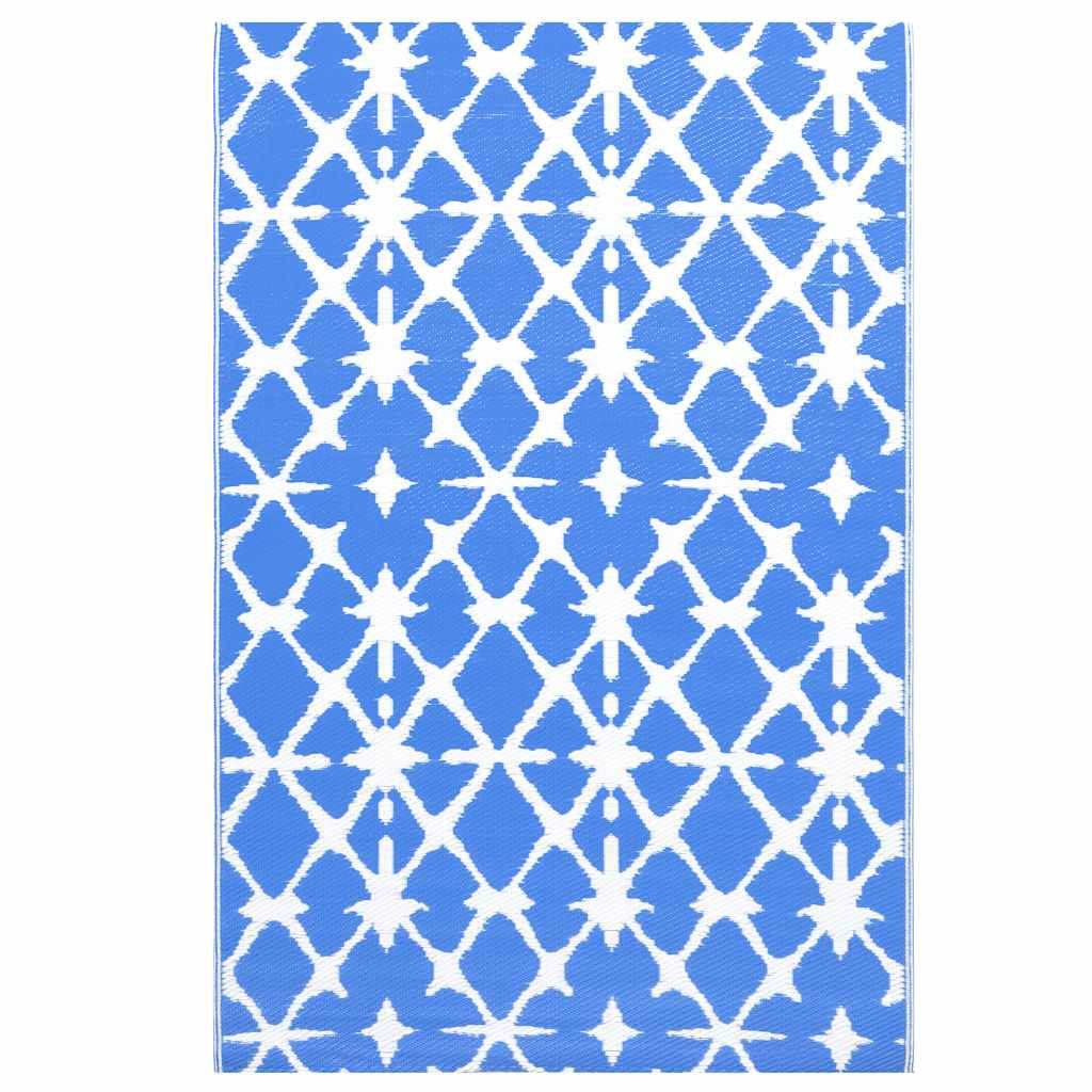 Outdoor-Teppich ARAKIL Weiß und Blau 80x150 cm PP