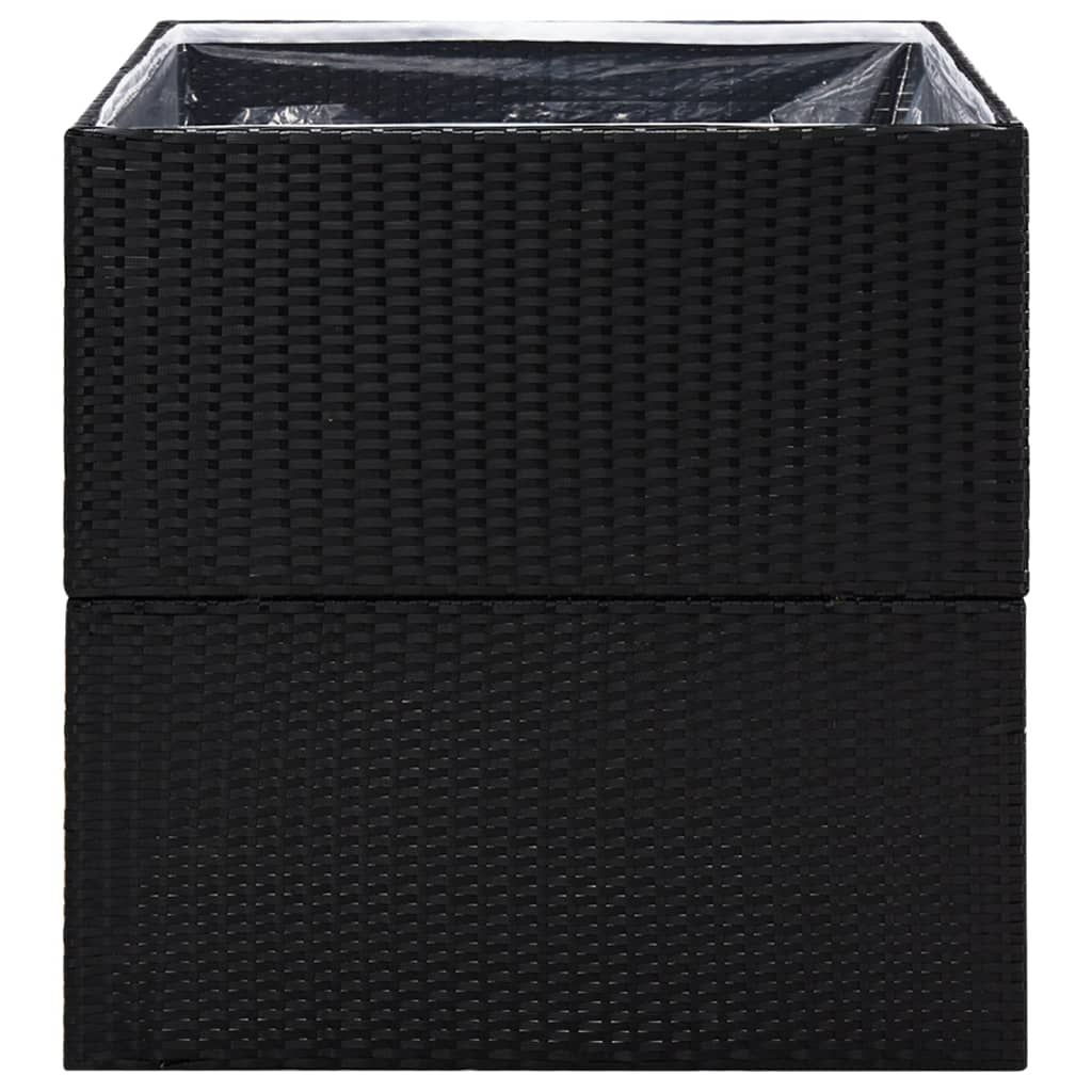Pflanzkübel Schwarz 80x80x80 cm Poly Rattan