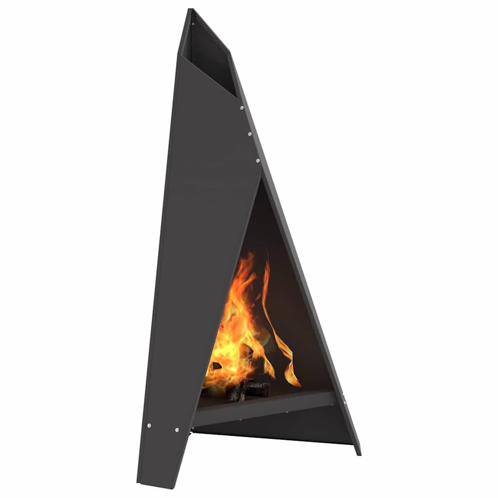Feuerschale Schwarz 58 x 40 x 100 cm Wetterfeststahl