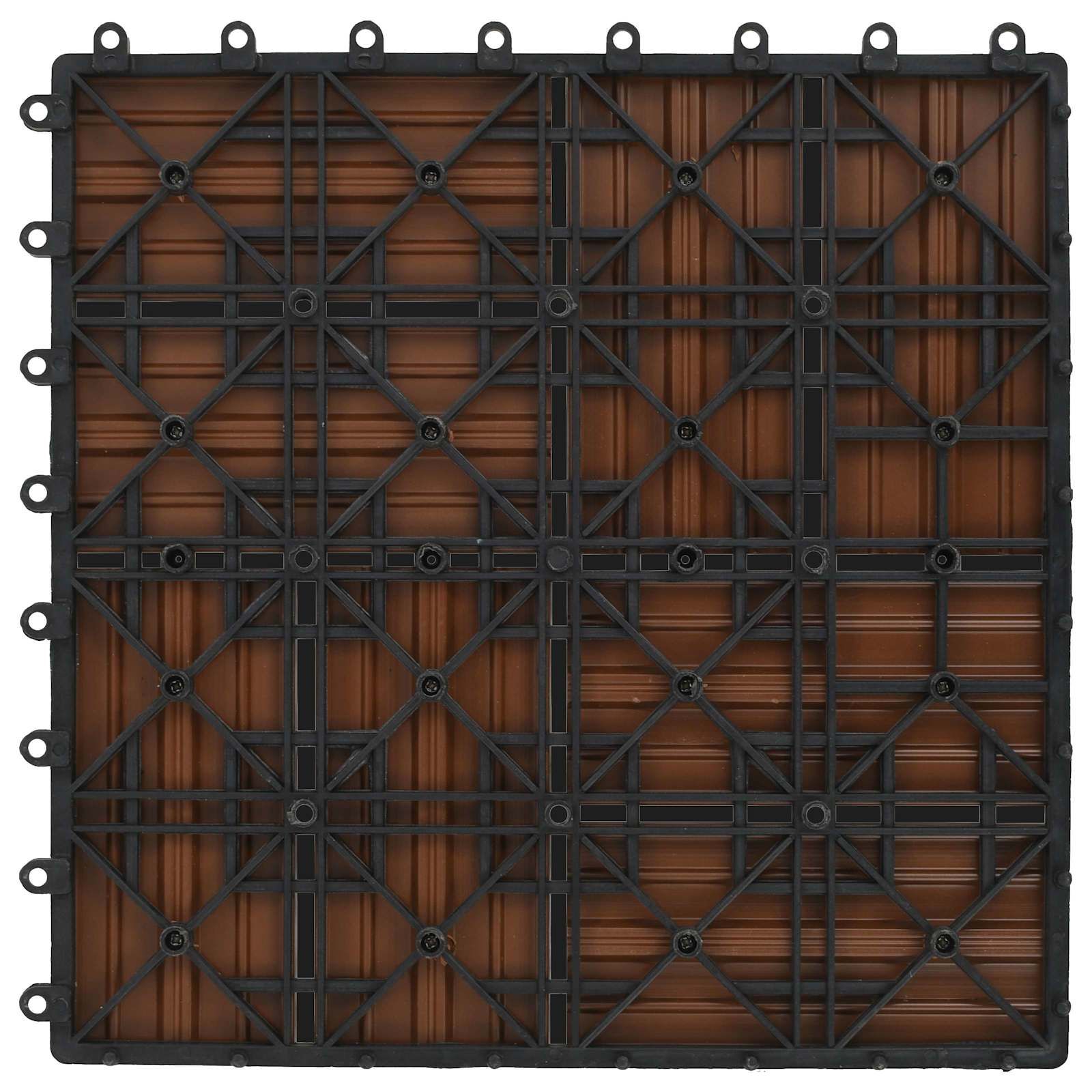 Terrassenfliese 22 stk. Braun 30 x 30 cm WPC