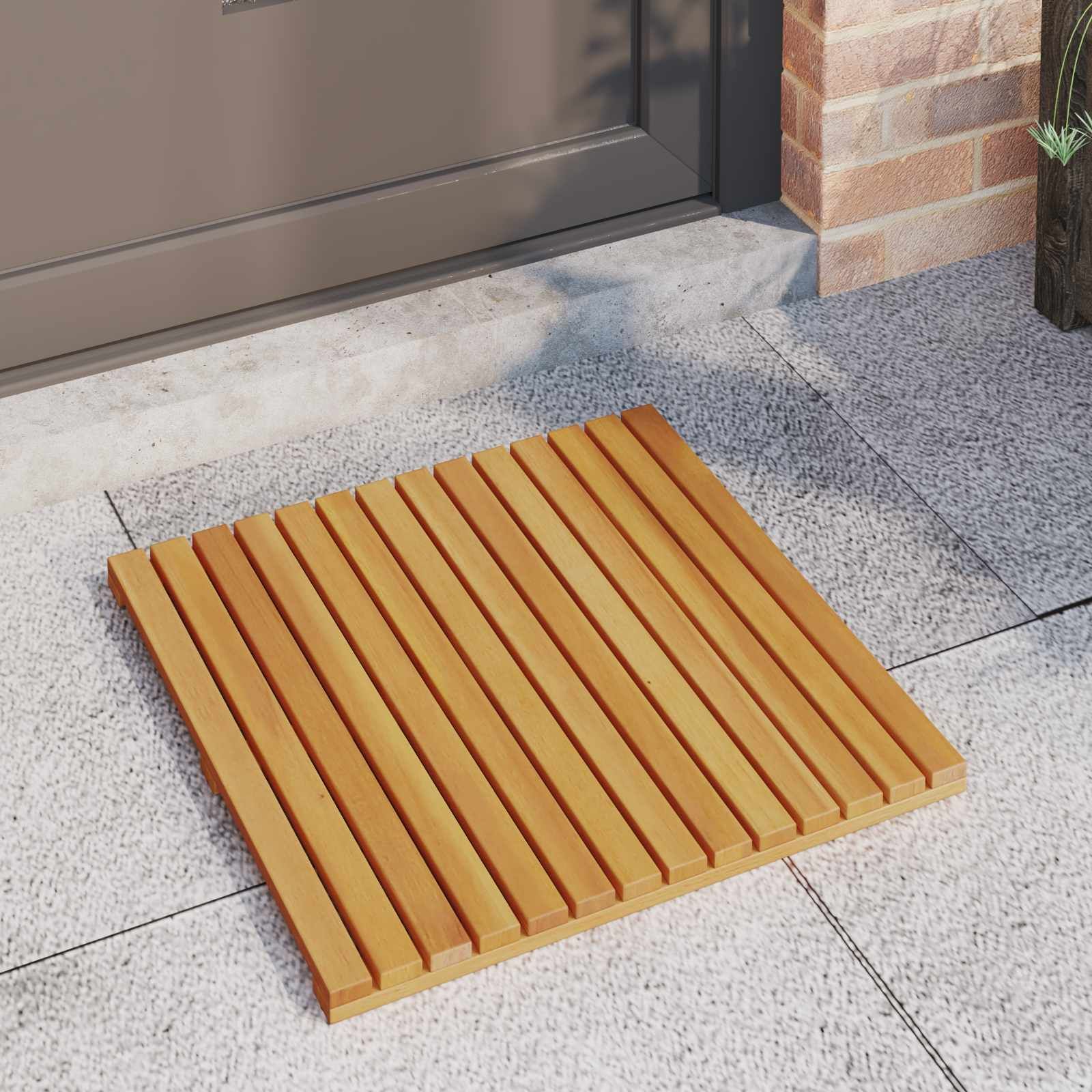 Badematte Uni Braun 50 x 50 cm Holz