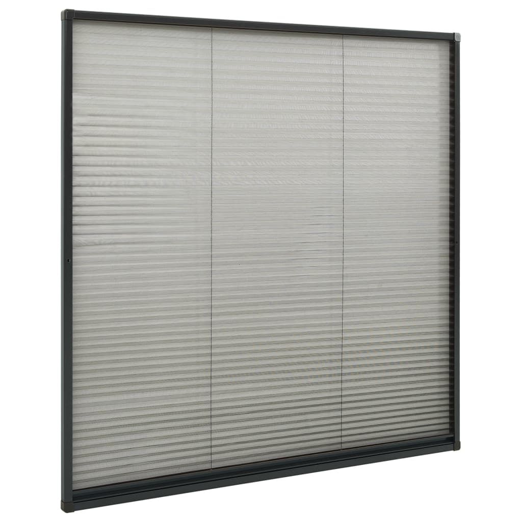 Insektenschutz-Plissee für Fenster Alu Anthrazit 120x120 cm