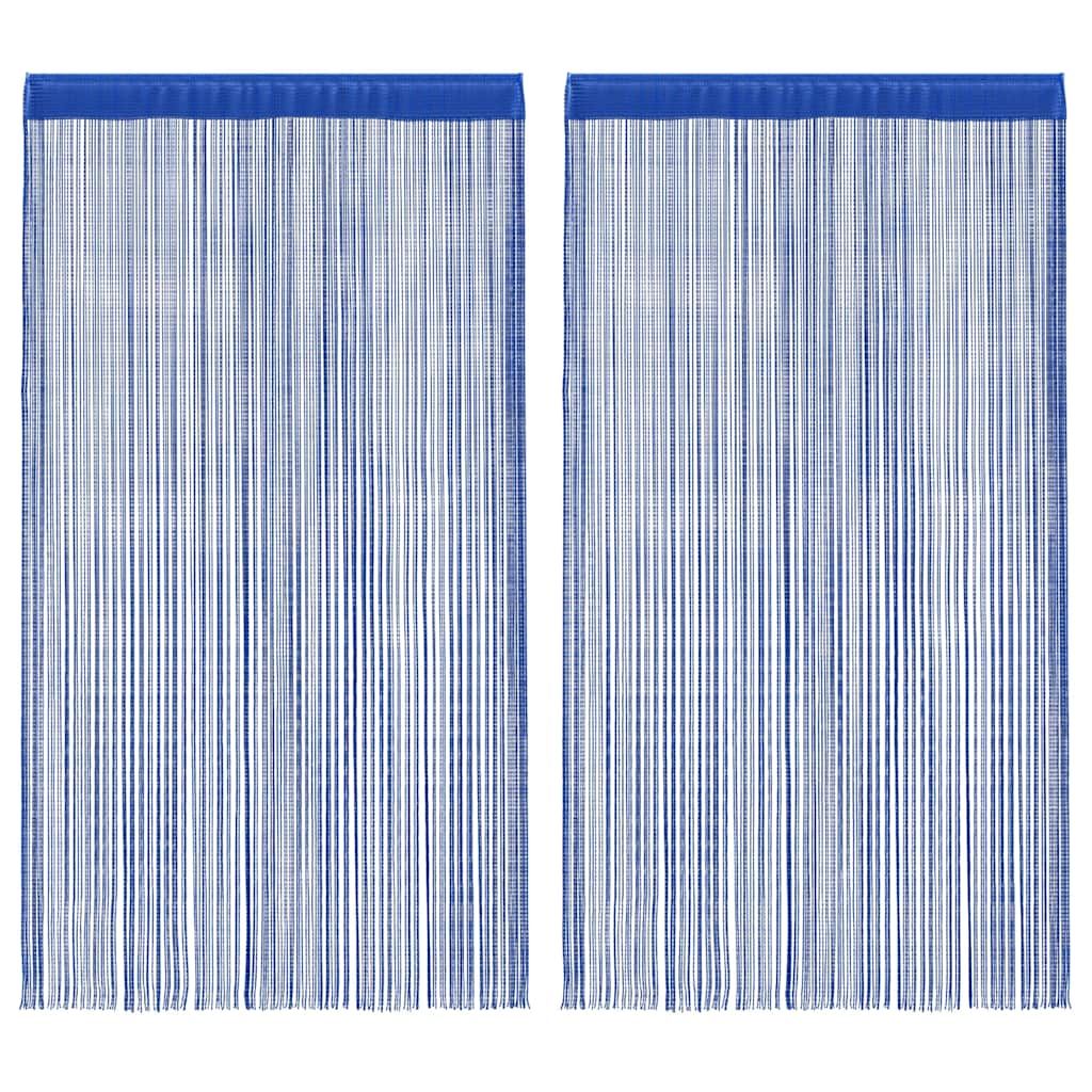 Fadenvorhänge 2 Stk. 100 x 250 cm Blau