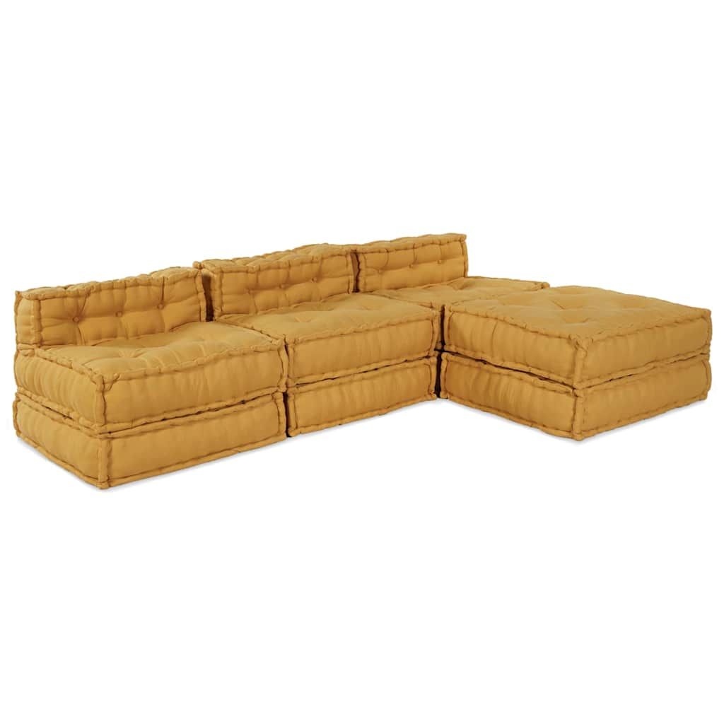 Modulare Sofagarnitur 4 pcs Gelb Stoff