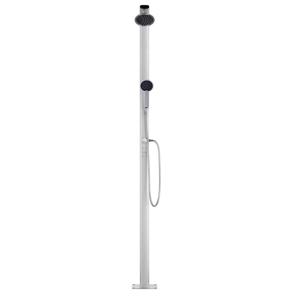 Gartendusche mit Brauner Bodenplatte 220 cm Aluminium