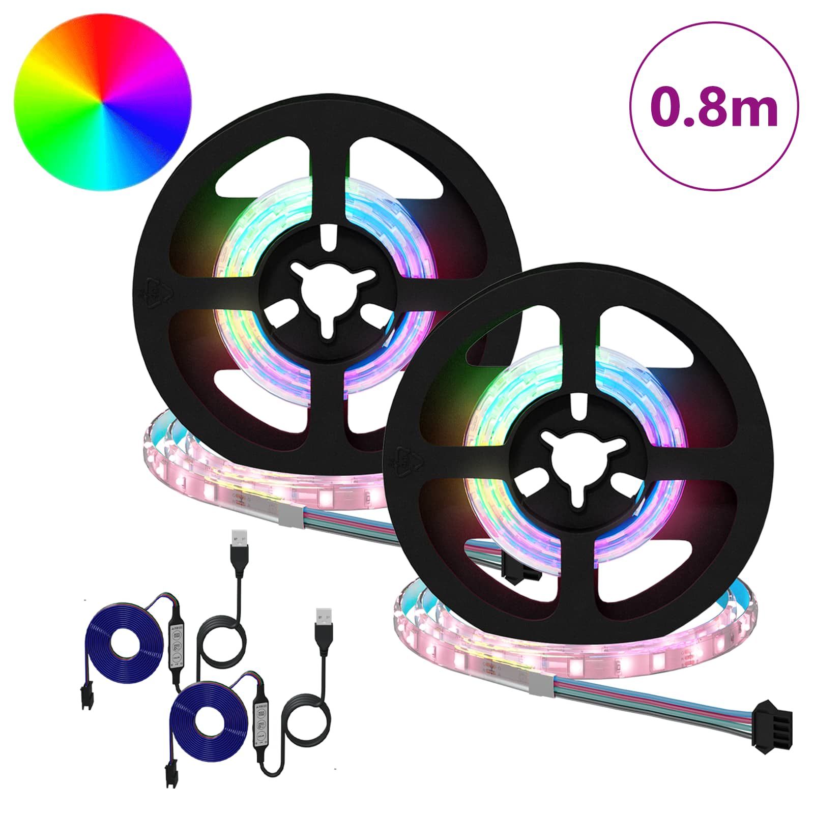 LED-Streifen 2 stk. Schwarz und Transparent