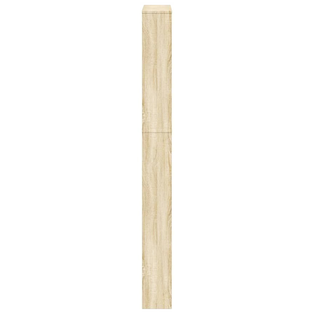 Schuhschrank mit 5 Fächern Spiegel Eiche 63x17x169,5 cm