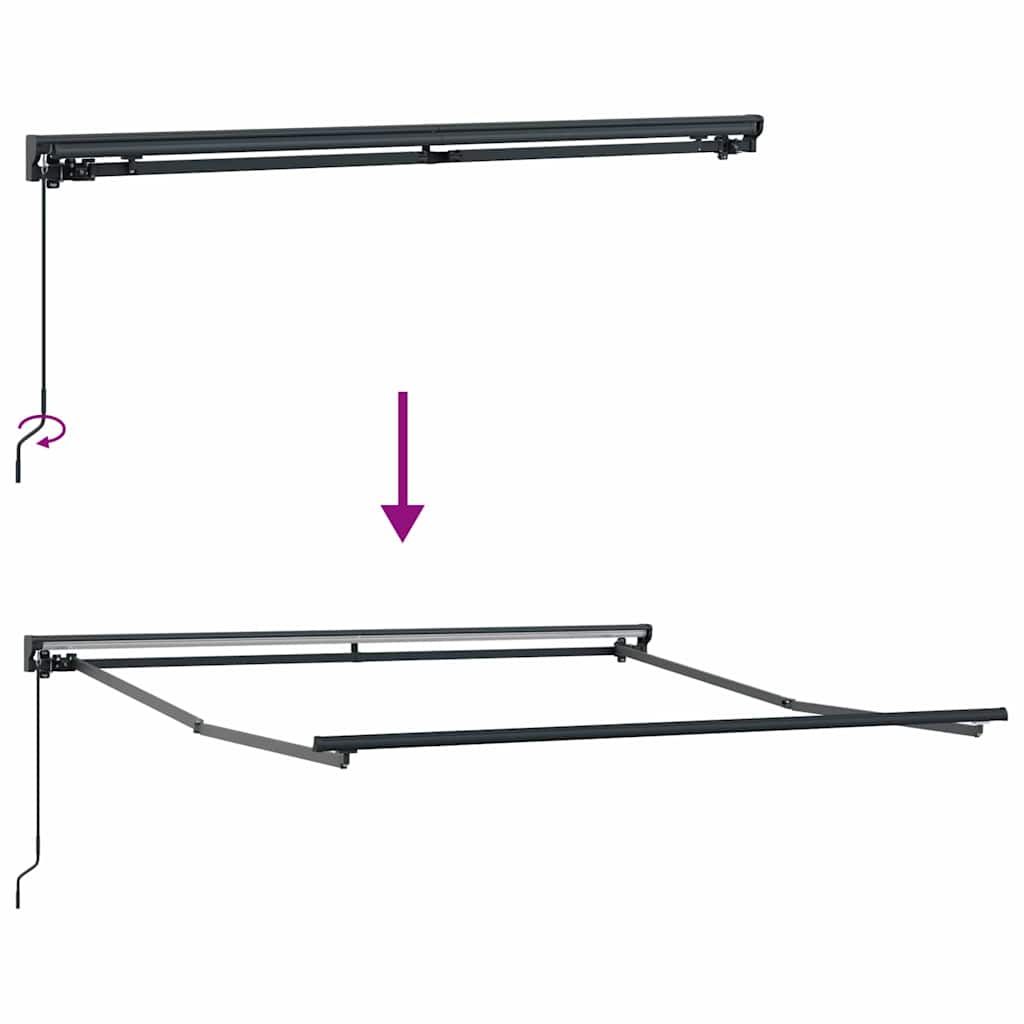 Markisenrahmen Verstellbar Anthrazit 3 x 2,5 m Stahl