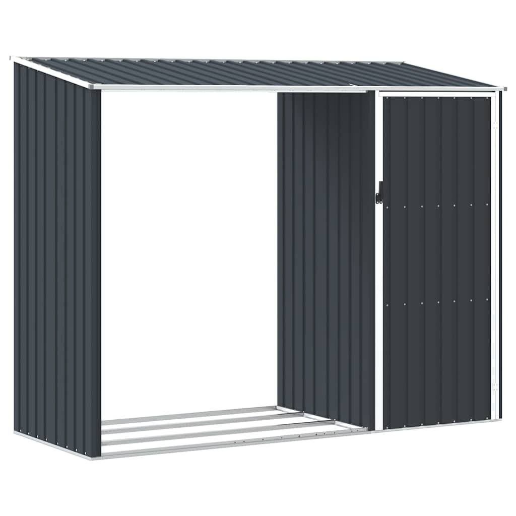 Garten Brennholzlager Anthrazit 245x98x159 cm Verzinkter Stahl
