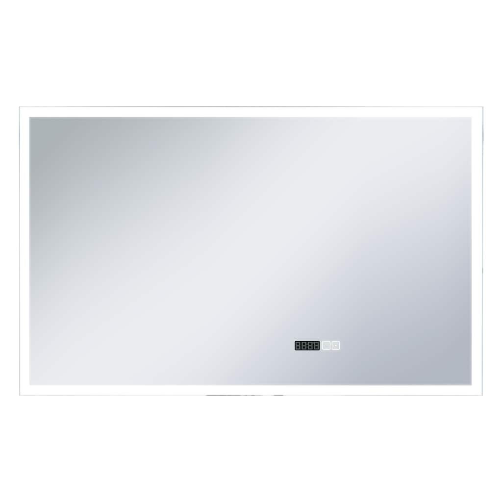 LED-Badspiegel mit Berührungssensor und Zeitanzeige 100x60 cm
