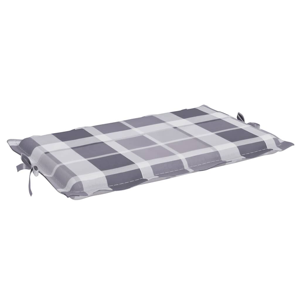 Sonnenliegen-Auflage Grau Karomuster 186x58x4 cm Oxford-Gewebe