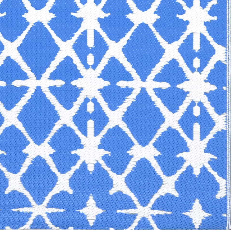 Outdoor-Teppich ARAKIL Weiß und Blau 160x230 cm PP