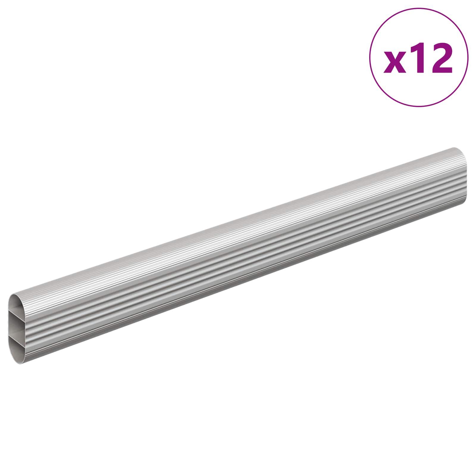 Kleiderstange 12 pcs Silber 264 x 15 x 29 mm Aluminiumlegierung